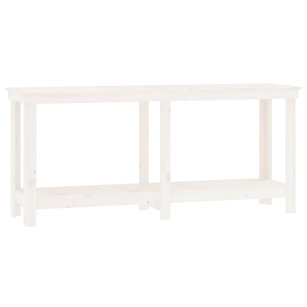 Dílenský stůl bílý 180 x 50 x 80 cm masivní borovice
