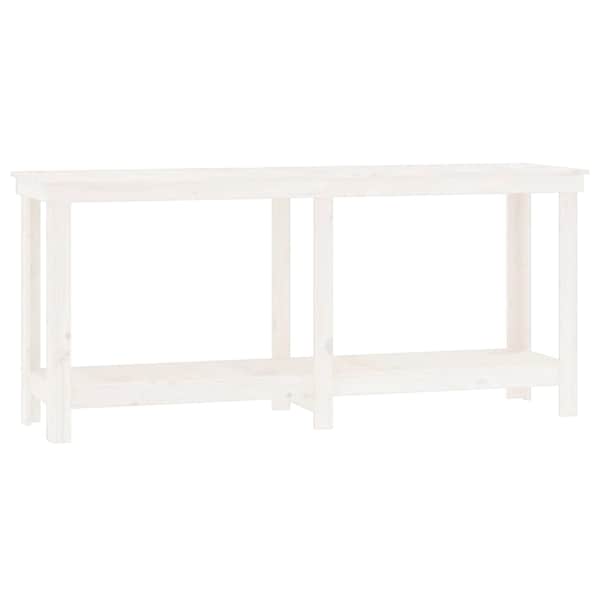 vidaXL t&ouml;&ouml;pink, valge, 180x50x80 cm, m&auml;nnipuit