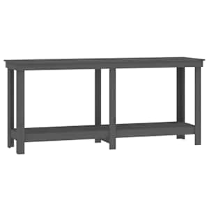 Dílenský stůl šedý 180 x 50 x 80 cm masivní borovice - obrázek 2
