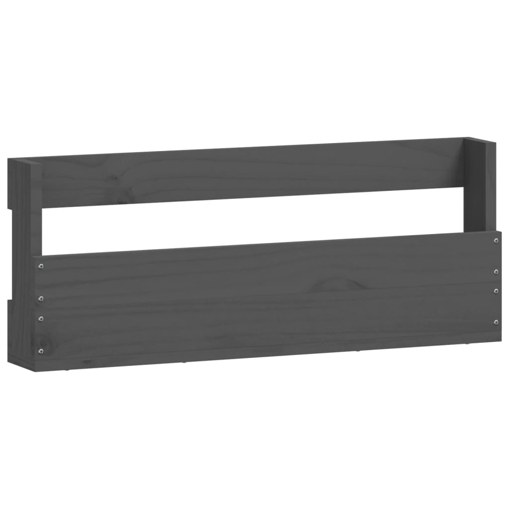 Pantofare de perete, 2 buc., gri, 59x9x23 cm, lemn masiv pin