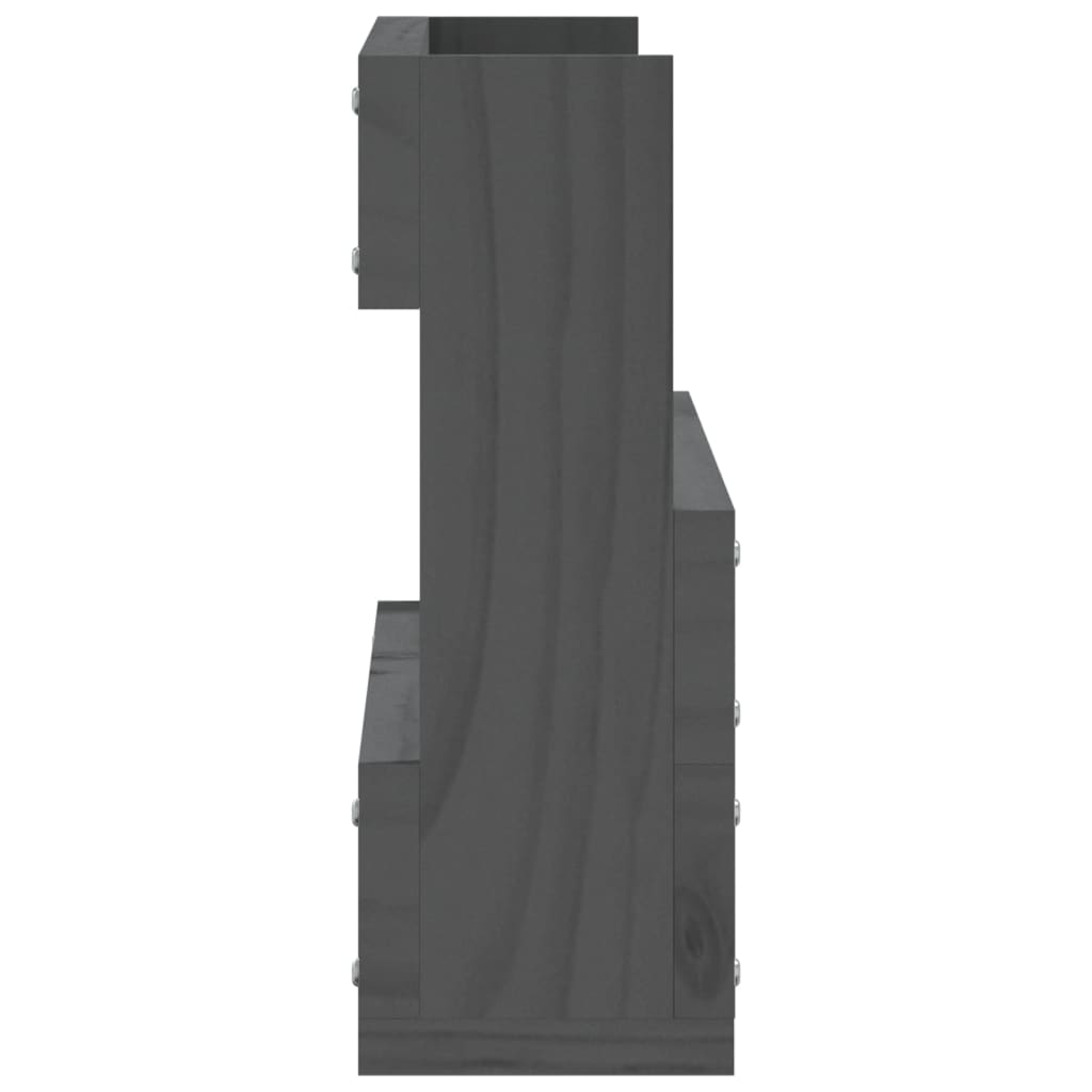 Pantofare de perete, 2 buc., gri, 59x9x23 cm, lemn masiv pin