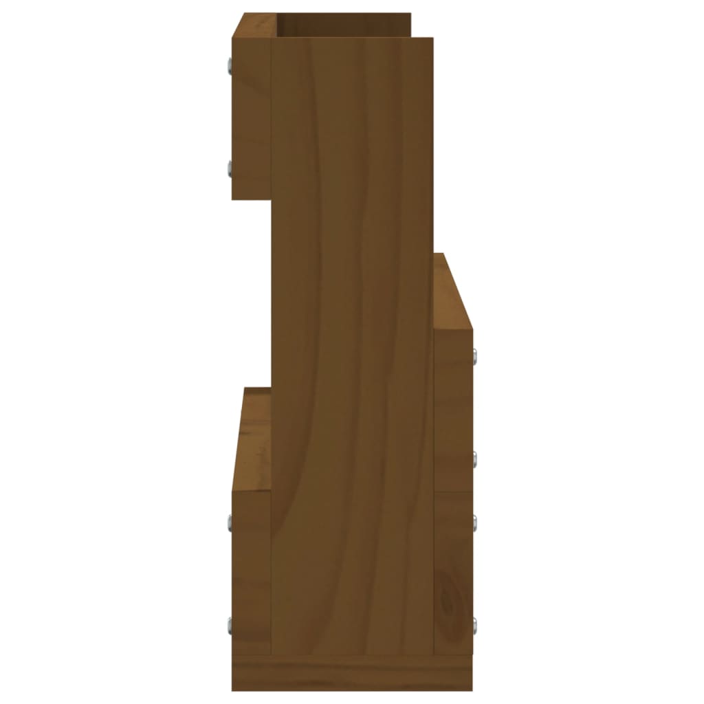 2 db mézbarna tömör fenyőfa fali cipőtartó 59 x 9 x 23 cm