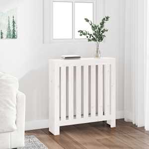 Pokrov za radiator bela 79,5x19x84 cm trdna borovina