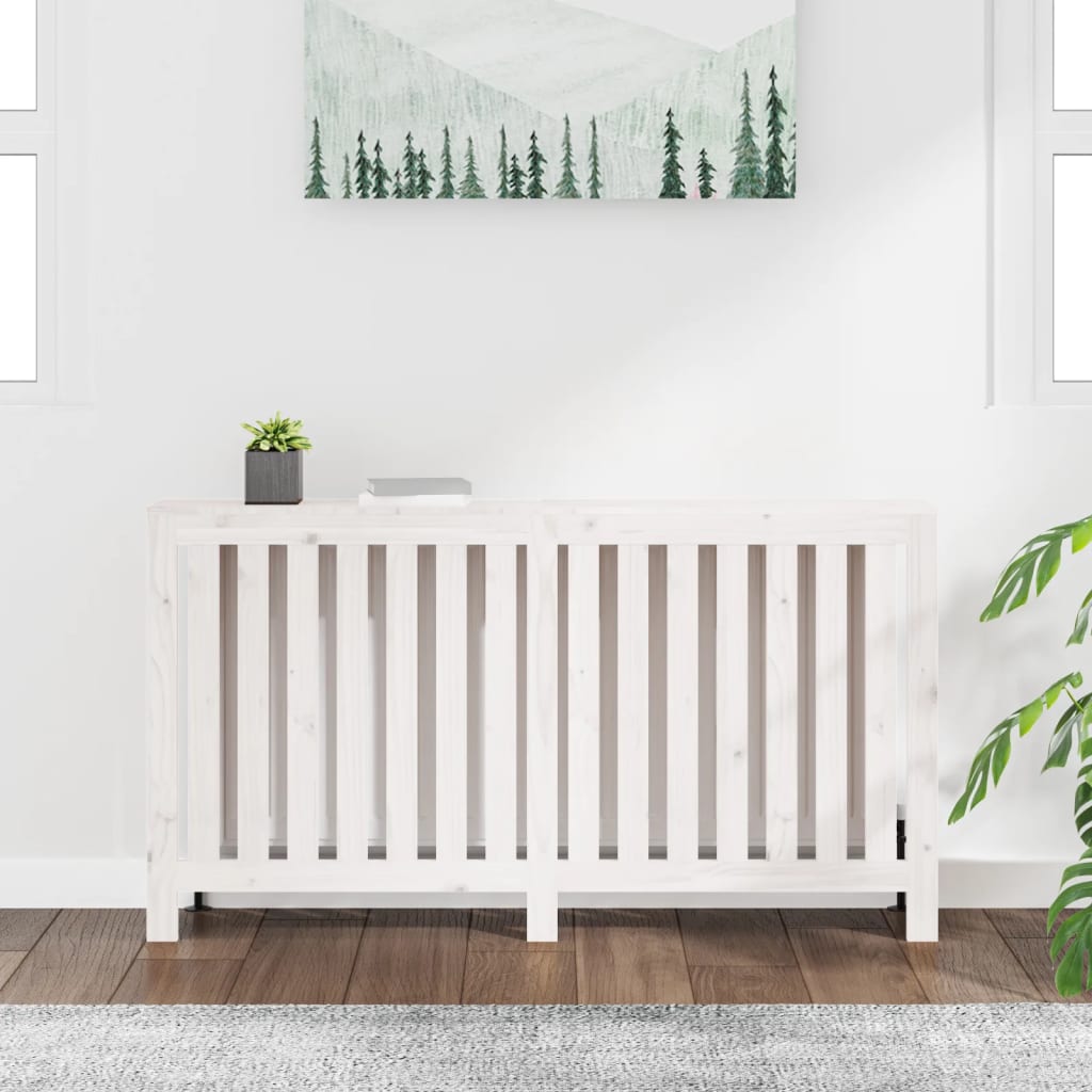 vidaXL Radiatorombouw 153x19x84 cm massief grenenhout wit afbeelding