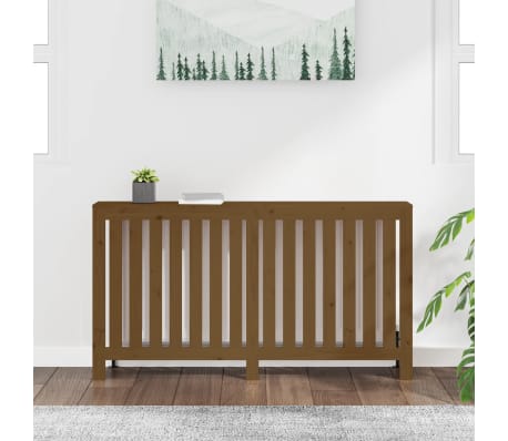 vidaXL Radiatoriaus uždangalas, medaus rudas, 153x19x84cm, pu&scaron;is