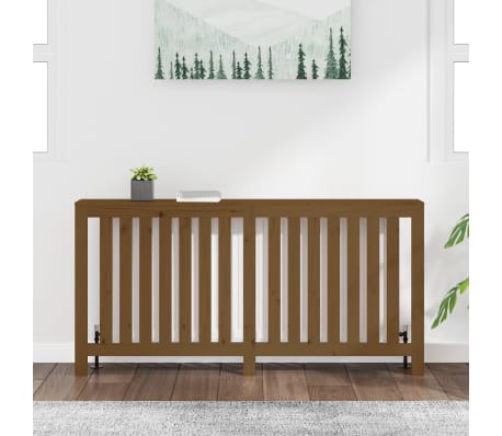 vidaXL radiatorskjuler 169x19x84 cm massivt fyrretræ gyldenbrun