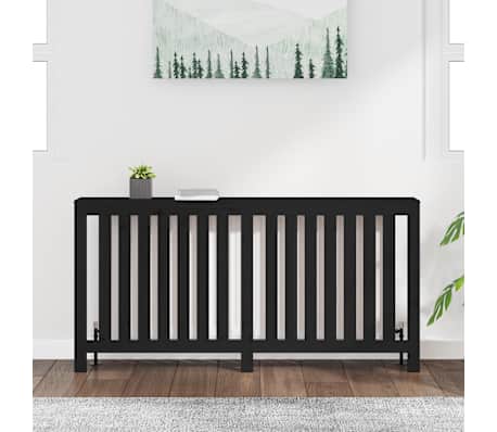 vidaXL Radiatoriaus uždangalas, juodas, 169x19x84cm, pu&scaron;ies masyvas