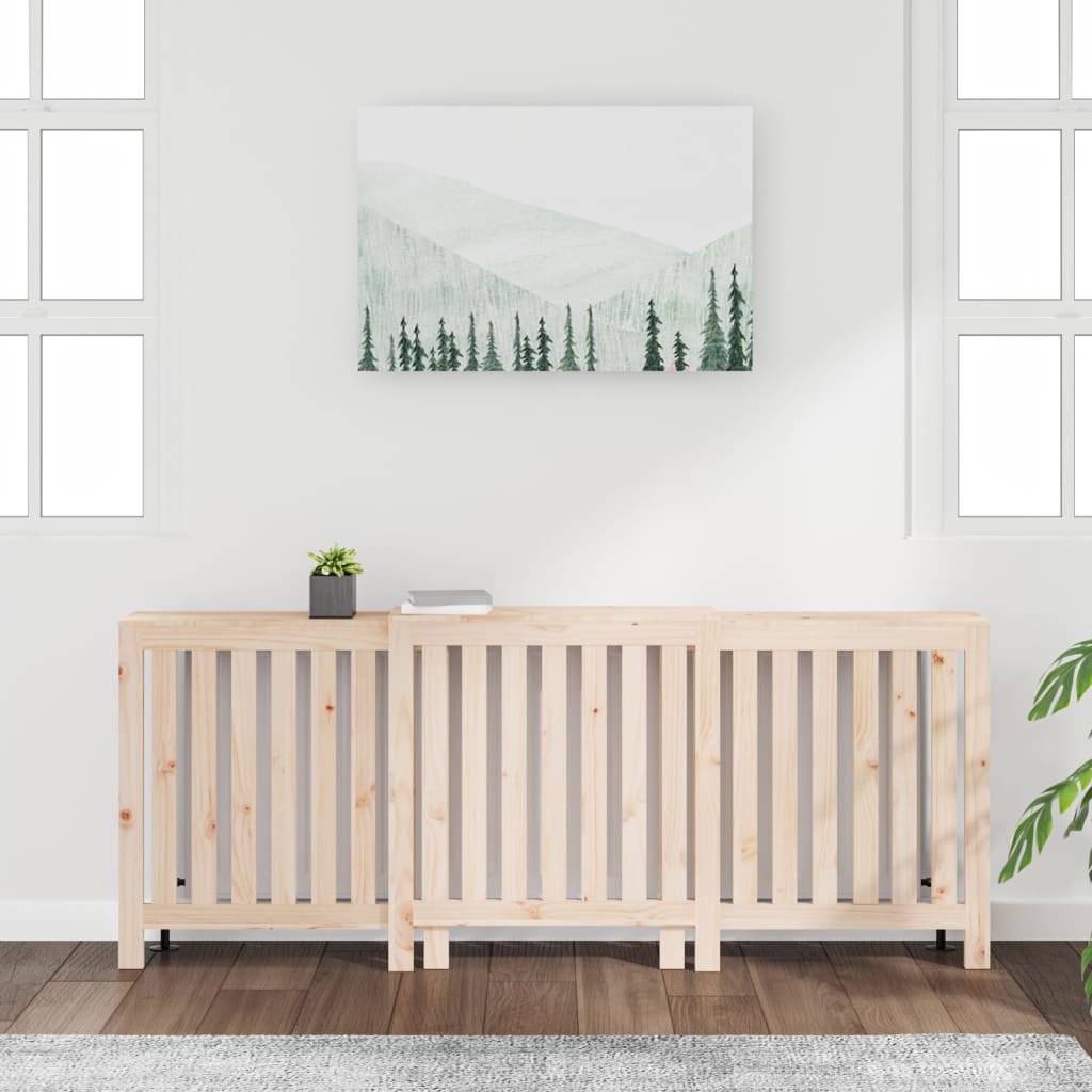 vidaXL tömör fenyőfa radiátorburkolat 210x21x85 cm