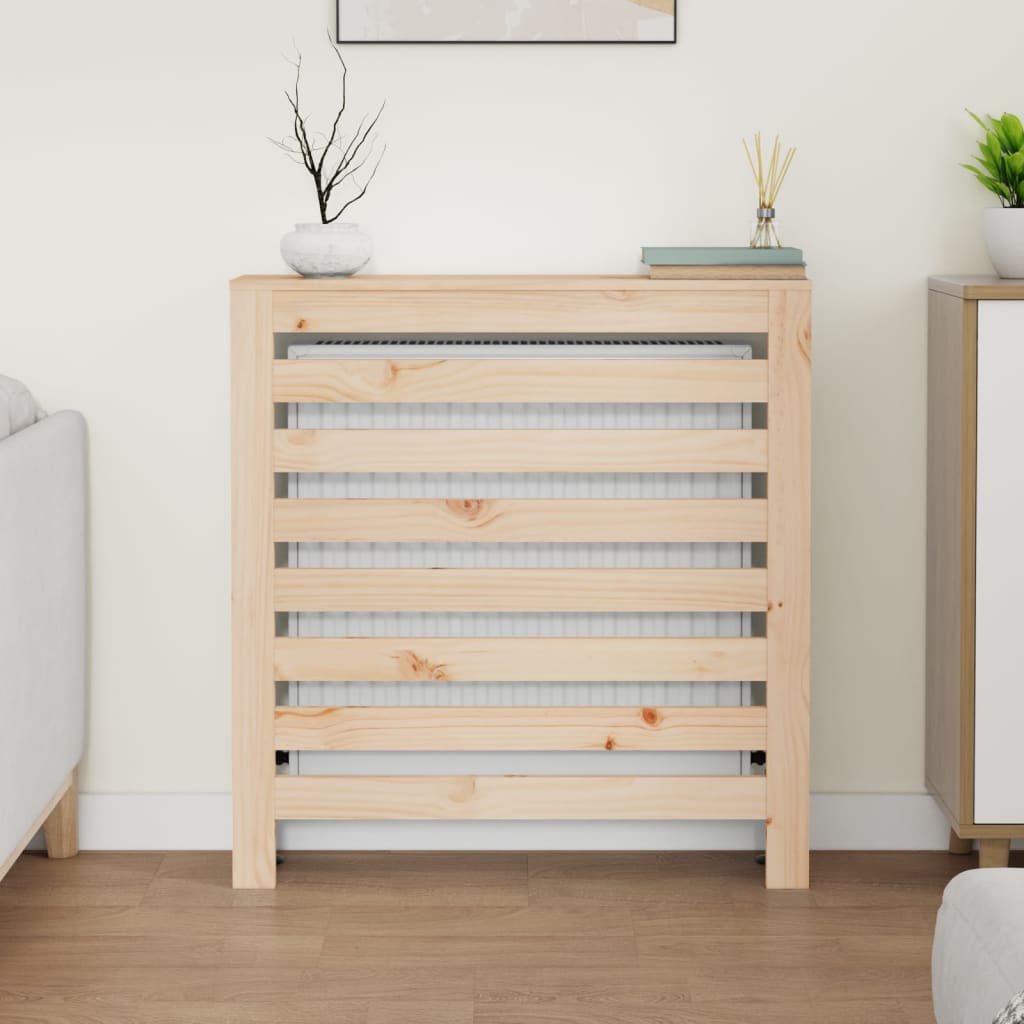 vidaXL Lämpöpatterin suoja 79,5x19x84 cm täysi mänty