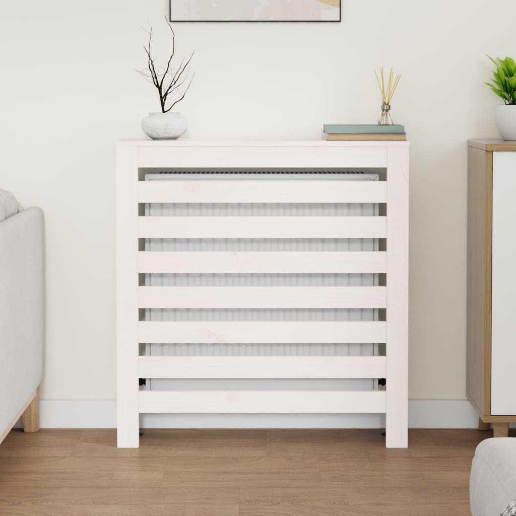 vidaXL Mască pentru calorifer, alb, 79,5x19x84 cm, lemn masiv de pin