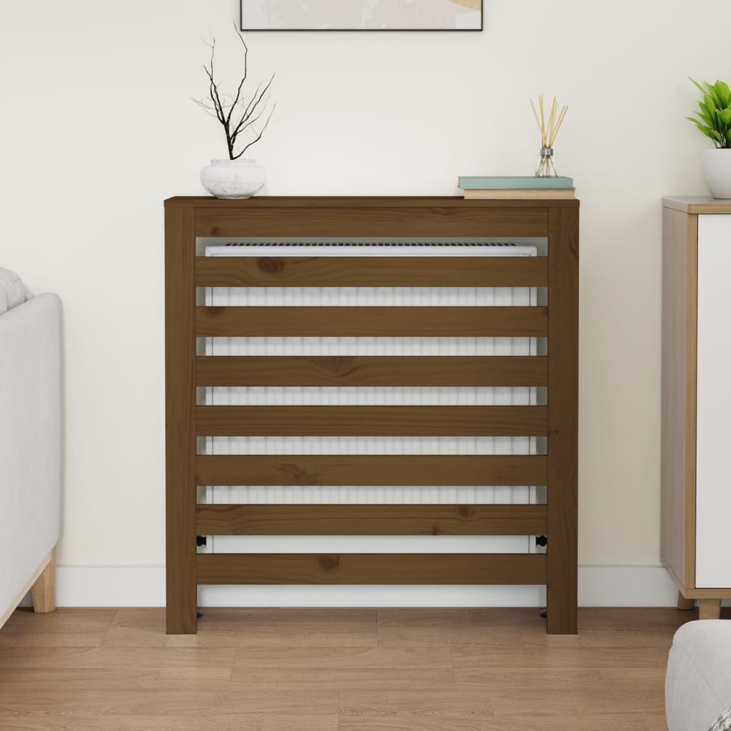 vidaXL Radiator Cover Honey Brown 79.5x19x84 cm Solid Wood Pine