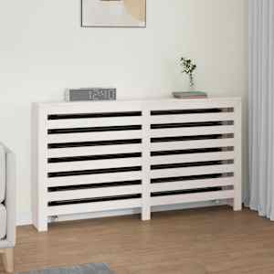 Pokrov za radiator bela 153x19x84 cm trdna borovina