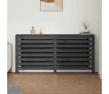 vidaXL Radiator Cover Grey 169x19x84 cm Solid Wood Pine