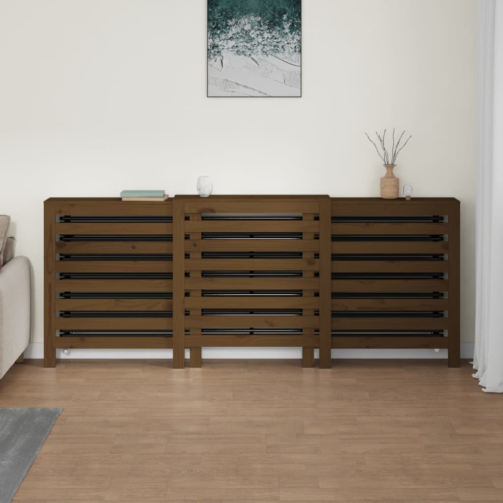 vidaXL Copertura Termosifone Ambra 210x21x85 cm Legno Massello Pino