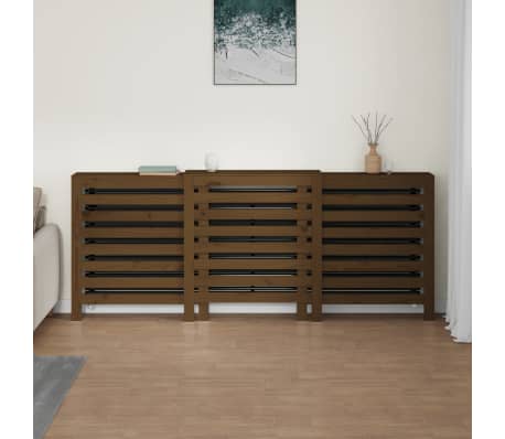 vidaXL Copertura Termosifone Ambra 210x21x85 cm Legno Massello Pino