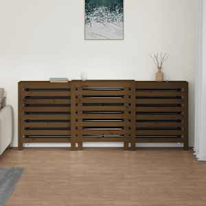 vidaXL Radiatoriaus uždangalas, medaus rudas, 210x21x85cm, pu&scaron;is