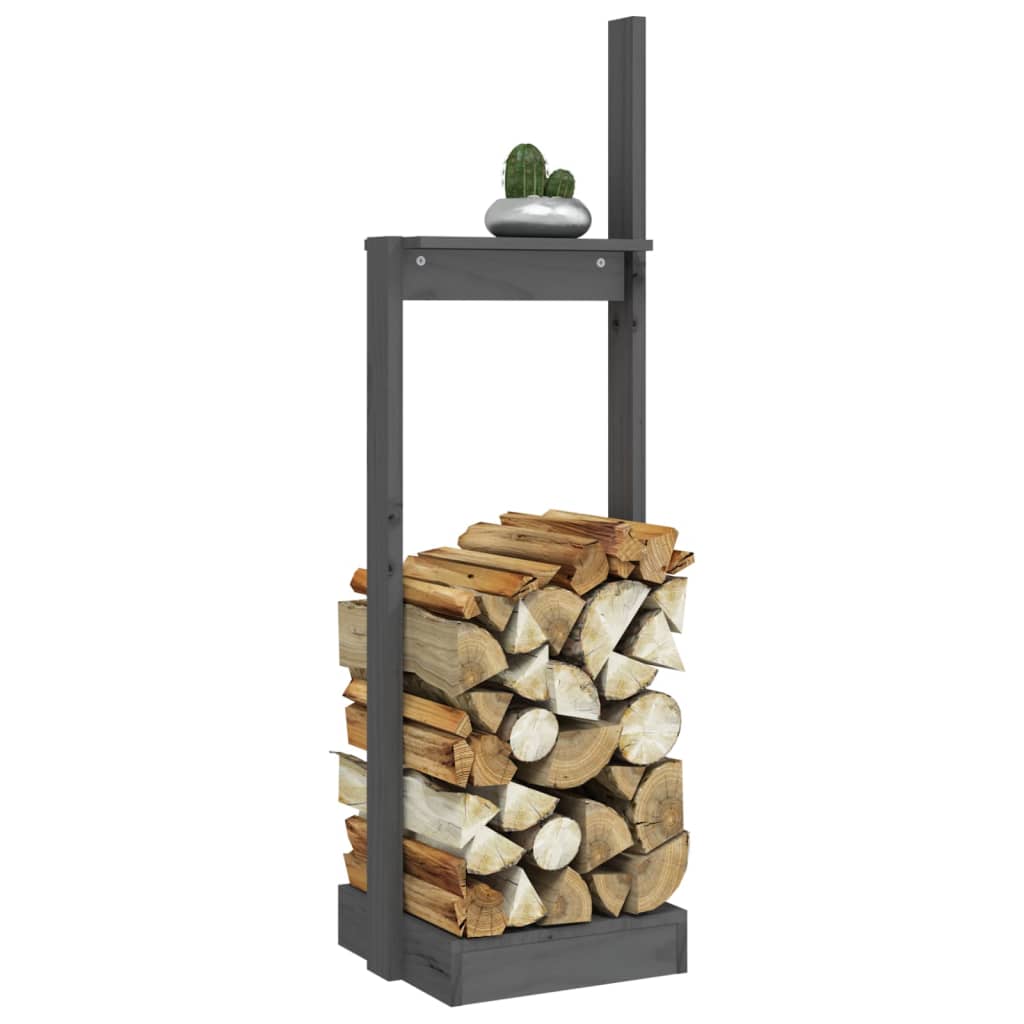 VIDAXL Porte-buches 33,5x30x110 cm Bois massif de pin pas cher