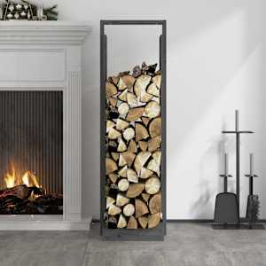 vidaXL Log Holder Grey 33.5x30x110 cm Solid Wood Pine