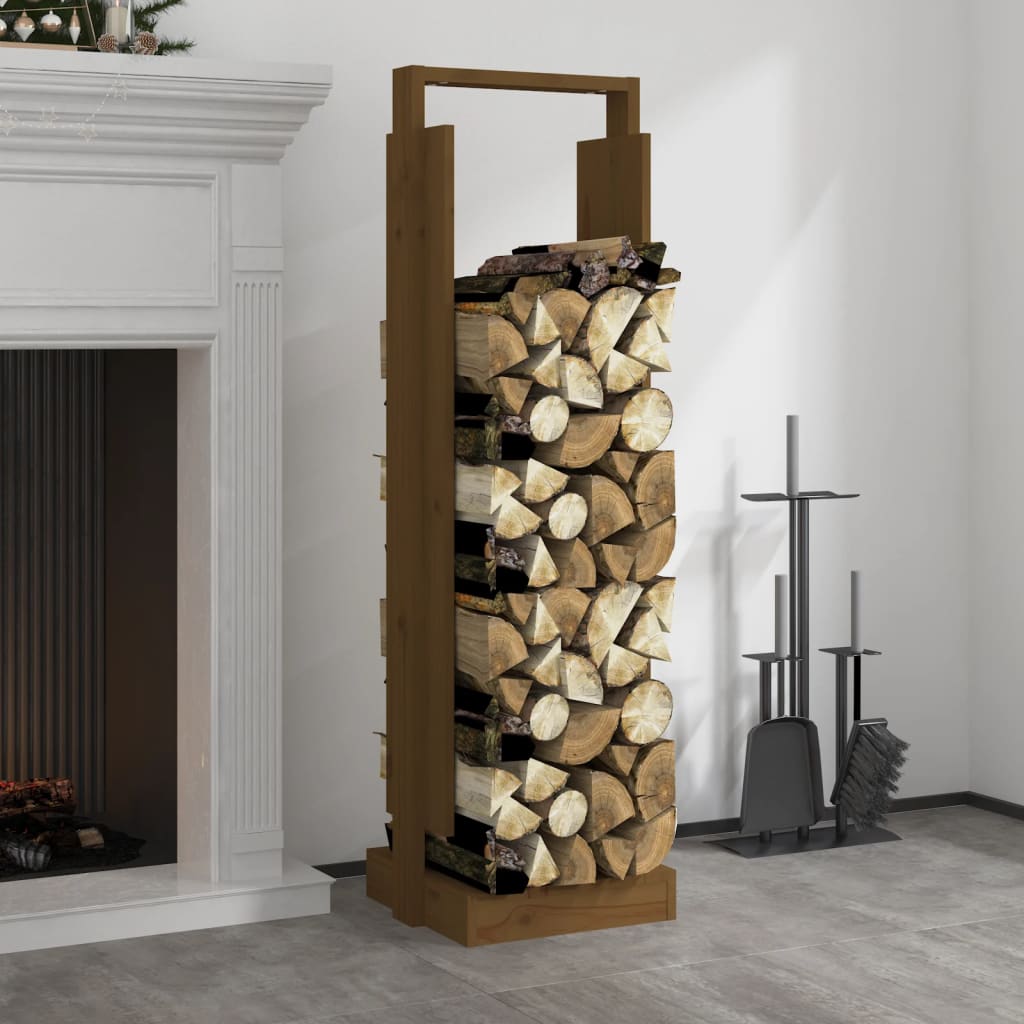 vida XL Kaminholzhalter Honigbraun 33,5x 30x 110 cm Massivholz Kiefer