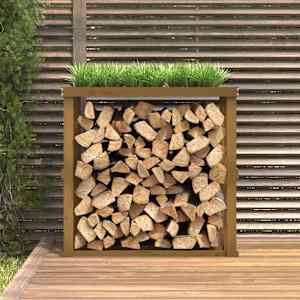 vidaXL Polttopuuteline ulos hunajanruskea 108x52x106 cm t&auml;ysi m&auml;nty