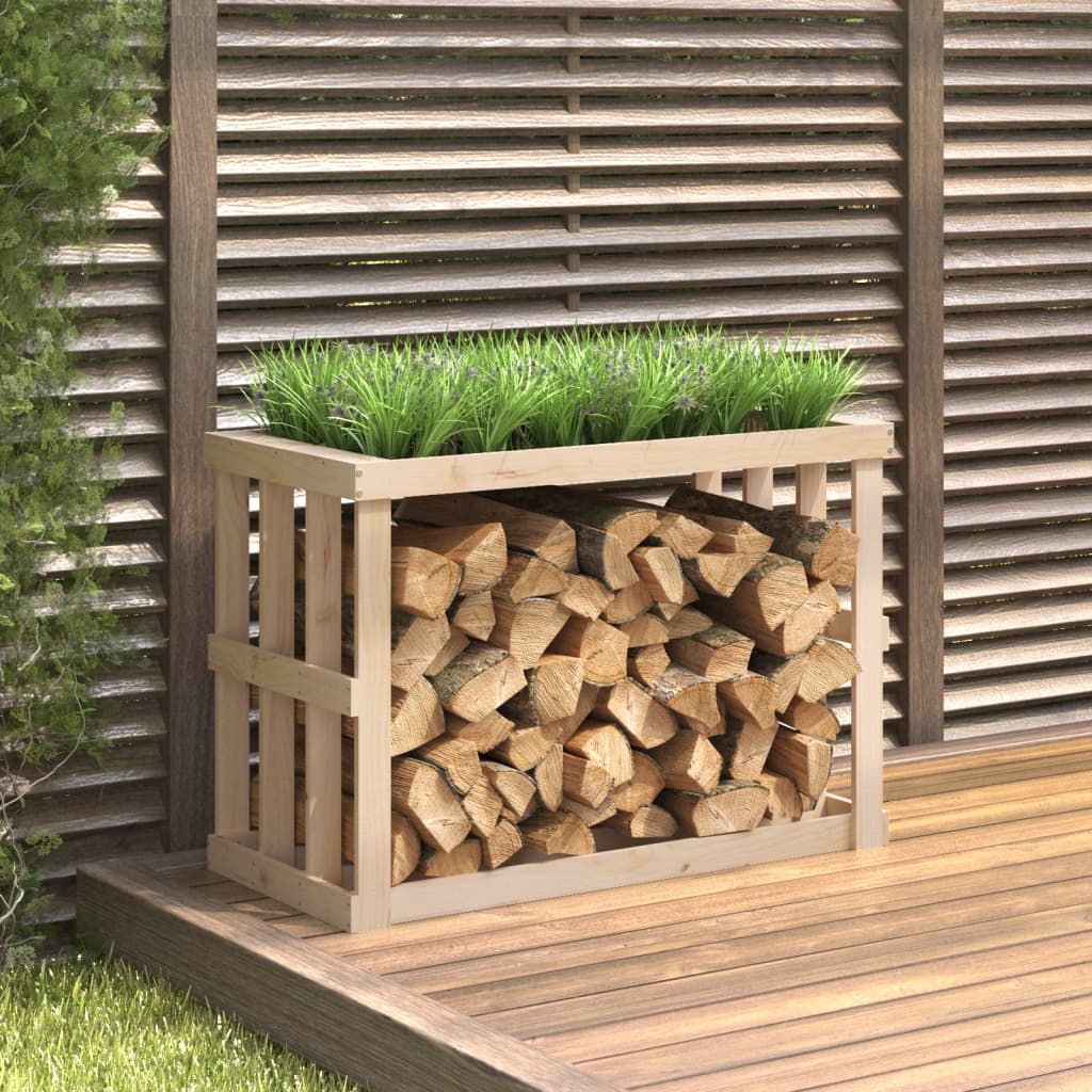 vida XL Outdoor-Kaminholzregal 108x 52x 74 cm Massivholz Kiefer