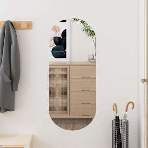 Nástěnné zrcadlo 30 x 70 cm sklo oválné - obrázek 1