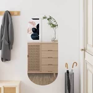 Stensko ogledalo 35x80 cm steklo ovalno