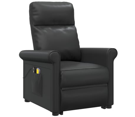 vidaXL Fauteuil de massage Noir Similicuir