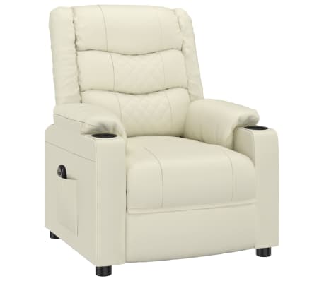 vidaXL Elektrick&eacute; skl&aacute;pacie kreslo kr&eacute;mov&eacute; umel&aacute; koža