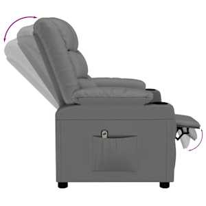 Elektrické polohovací křeslo šedé umělá kůže - obrázek 7