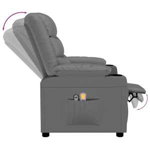 Elektrické masážní křeslo šedé umělá kůže - obrázek 7