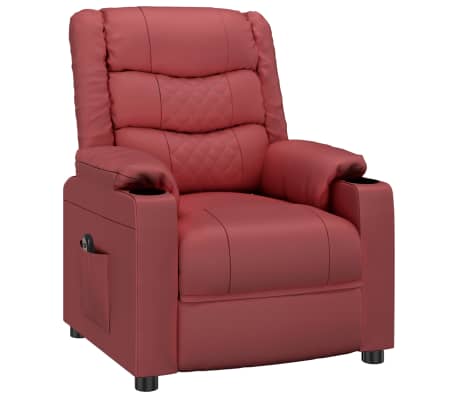 vidaXL eldrevet massagestol kunstl&aelig;der vinr&oslash;d