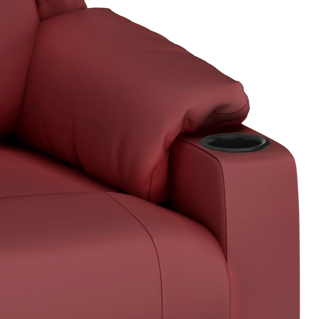 Fotoliu cu ridicare pe verticală, roșu vin, piele ecologică [6]