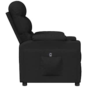 Elektrické polohovací křeslo černé textil - obrázek 5