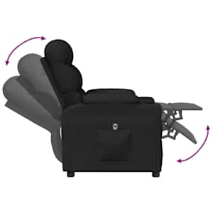 Elektrické polohovací křeslo černé textil - obrázek 7