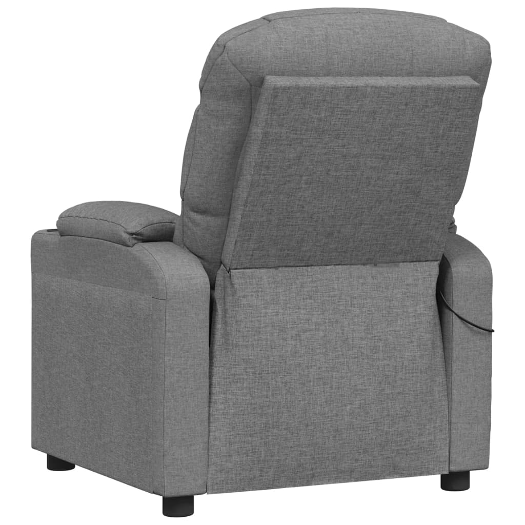 Fotoliu de masaj electric rabatabil, gri deschis, textil