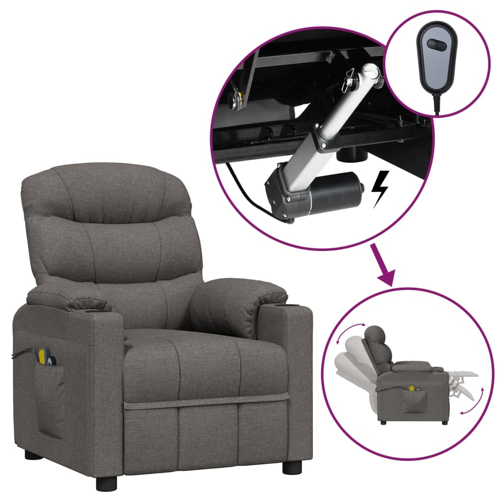 vidaXL Elektrické masážní křeslo tmavě šedé textil