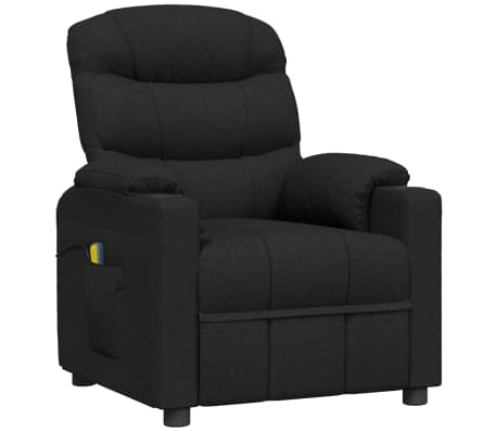 vidaXL Elektrinis masažinis krėslas, juodos spalvos, audinys