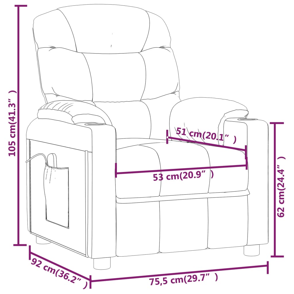 bordó szövet elektromos masszázsfotel