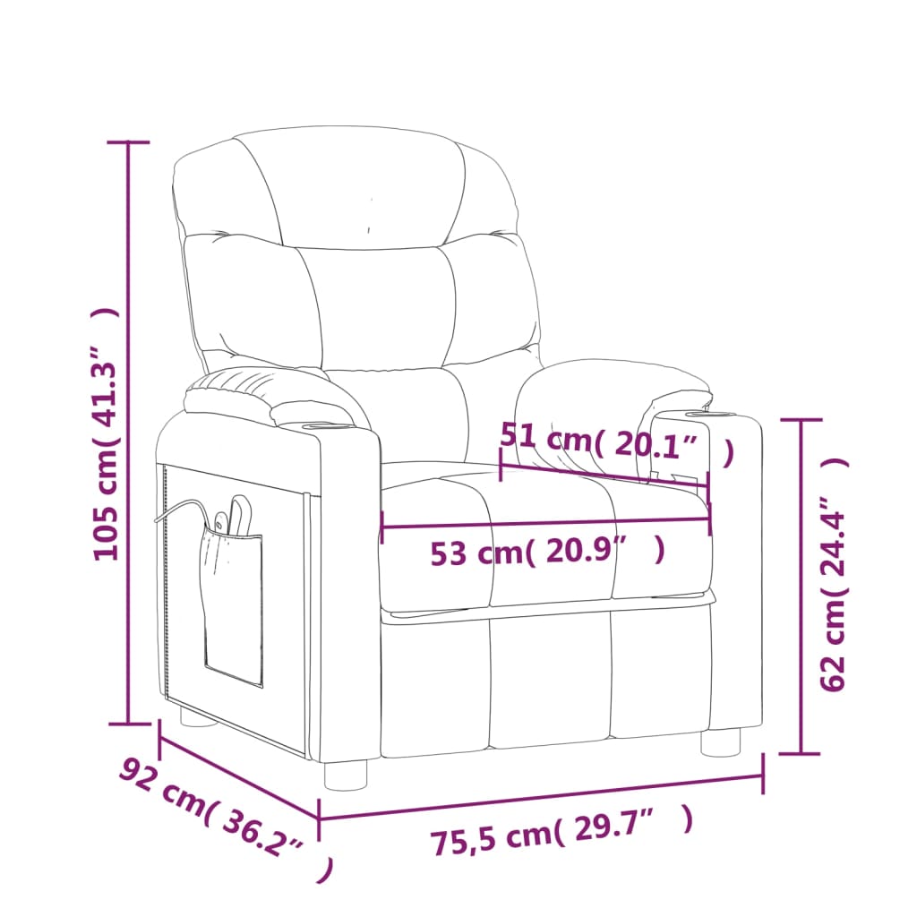 Изправящ масажен стол, лилав, текстил