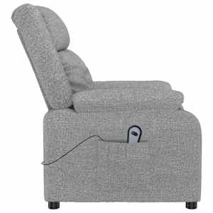 Elektrické polohovací křeslo světle šedé textil - obrázek 5