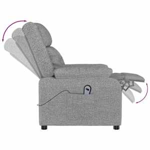 Elektrické polohovací křeslo světle šedé textil - obrázek 7