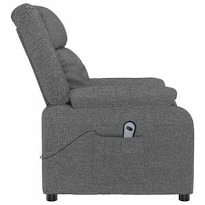 Elektrické polohovací křeslo tmavě šedé textil - obrázek 5