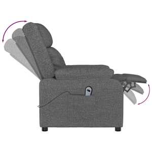 Elektrické polohovací křeslo tmavě šedé textil - obrázek 7