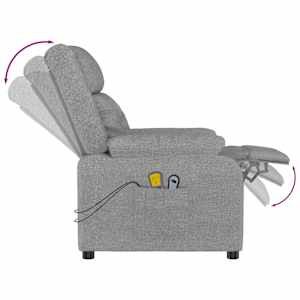 Elektrické masážní křeslo světle šedé textil - obrázek 7