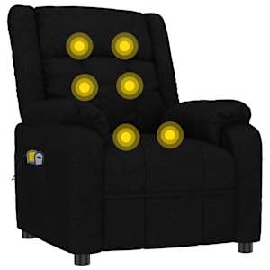 Elektrické masážní křeslo černé textil - obrázek 8