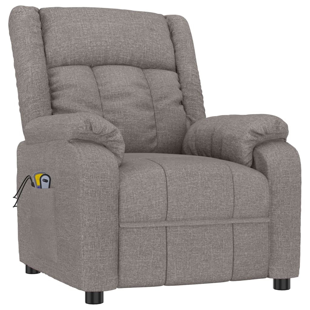 vidaXL Massagestoel elektrisch stof taupe