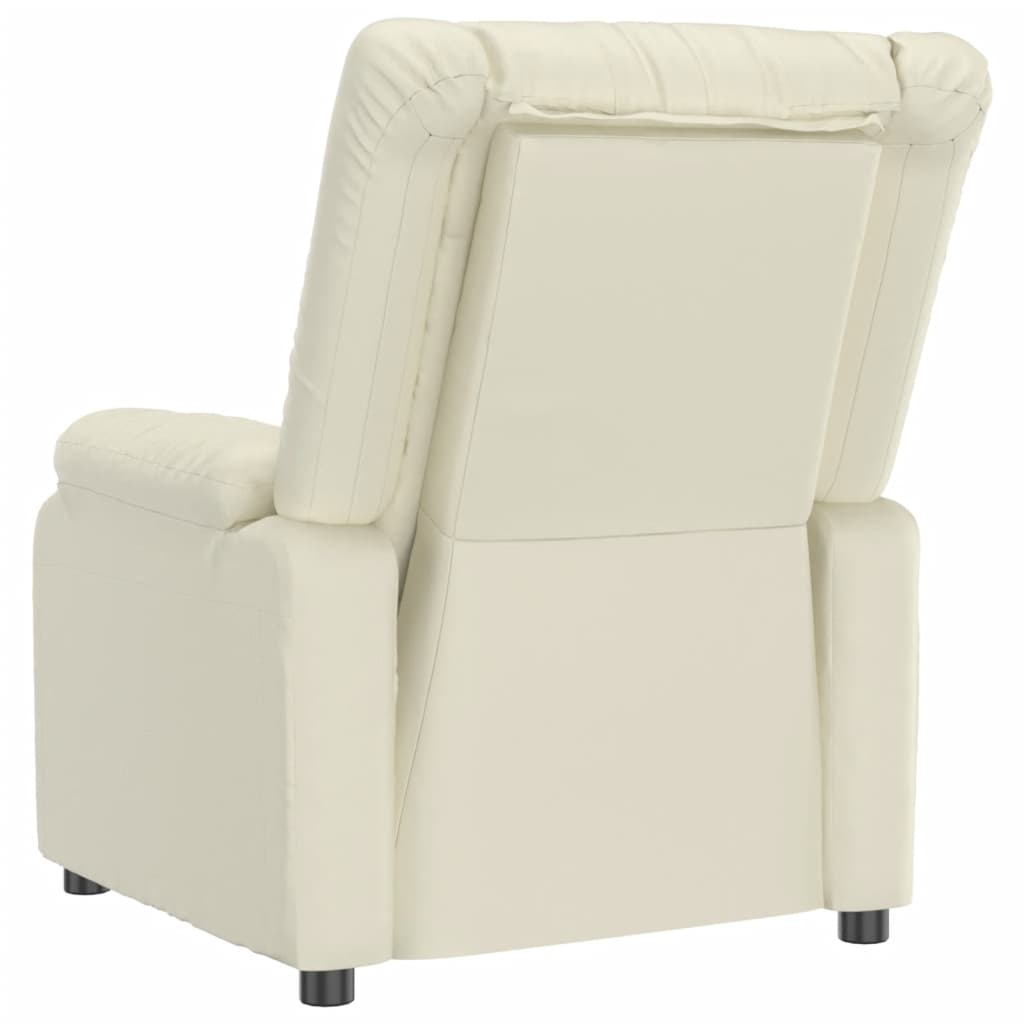 krémszínű műbőr felállást segítő fotel