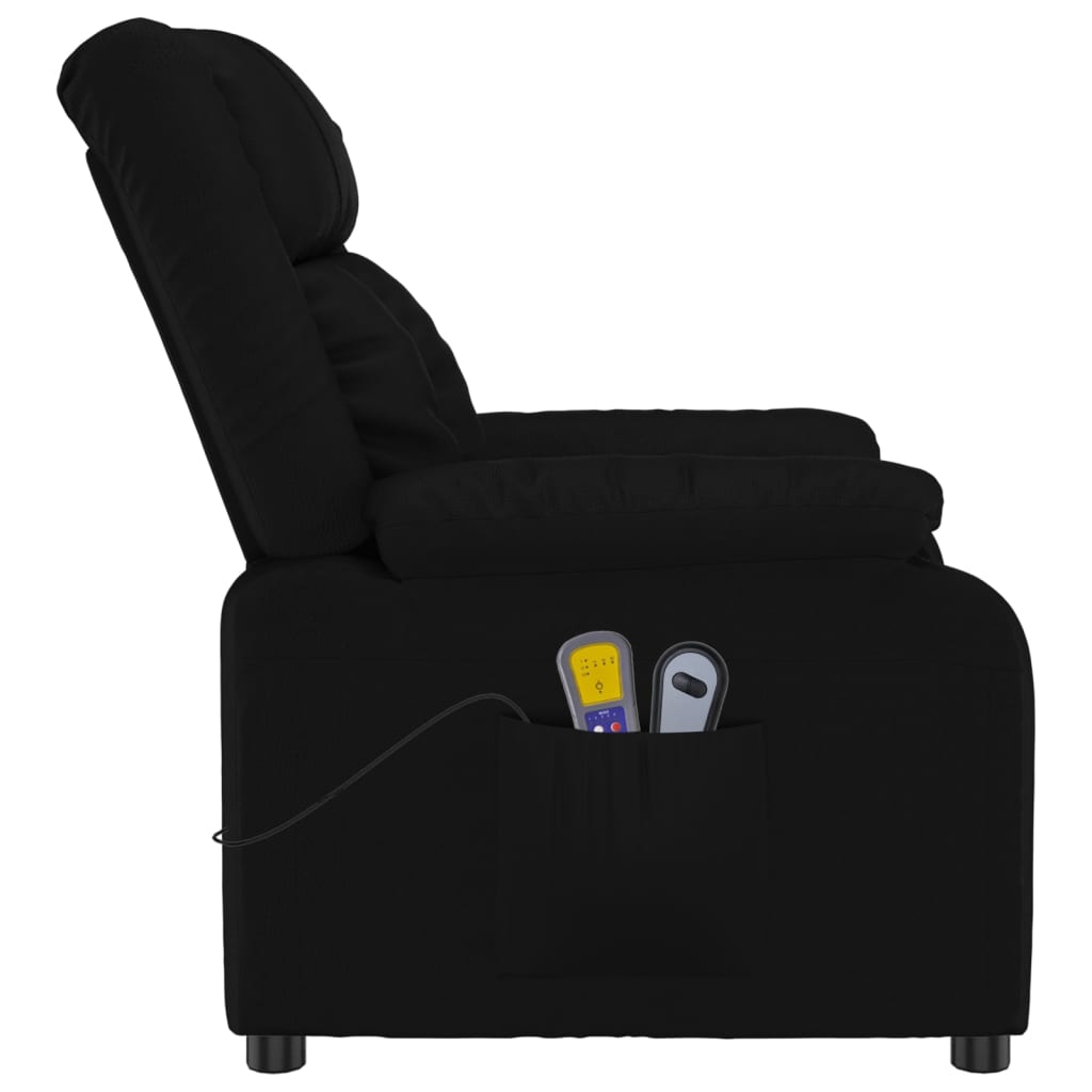 masāžas krēsls, paceļams, melna mākslīgā āda | Stepinfit.lv