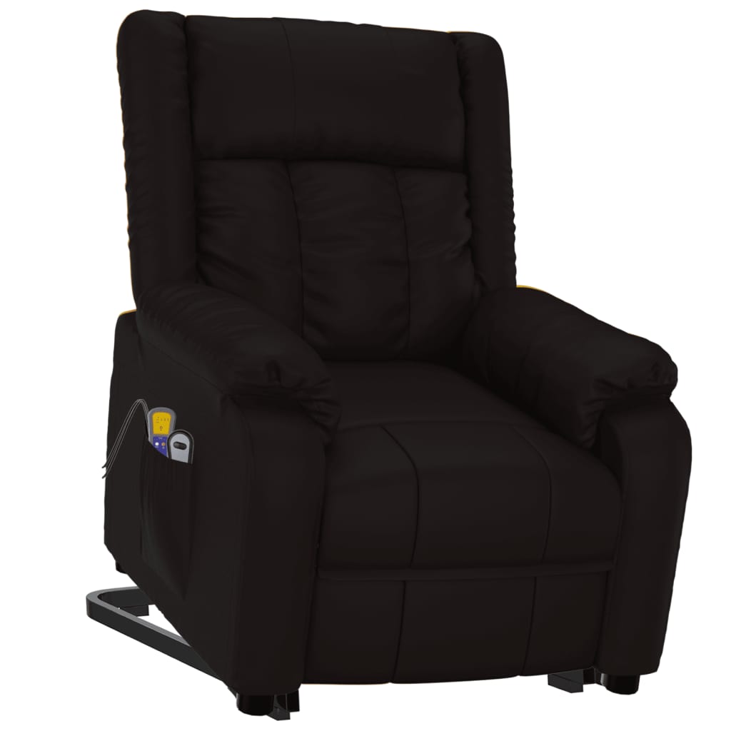 masāžas krēsls, paceļams, melna mākslīgā āda | Stepinfit.lv